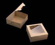 2108 6 X 6 X 2 1 2 Brown Brown Lock Tab Box With Window