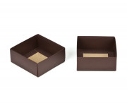3141 - 4 x 4 x 1 Brown 9-Cell Coated Candy Box Divider