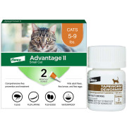 Advantage II Small Cats 5 9 lbs. Vet Recommended Flea Treatment Prevention 2 Month Supply Tapeworm Dewormer for Cats 3 Tablets On Sale EntirelyPets
