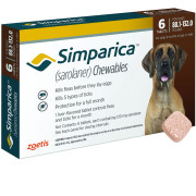 Simparica for Dogs - 88.1-132 lbs (6 Chew Tabs) - [Flea & Tick