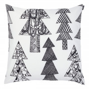 Marimekko Kuusikossa White / Black Medium Throw Pillow - Throw Pillows