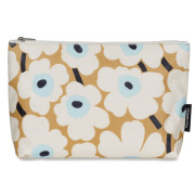 Marimekko Unikko Beige / Blue Ruusu Cosmetic Bag - Marimekko