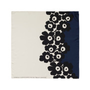 Marimekko Lauhtua Unikko Off White / Navy / Black Silk Scarf
