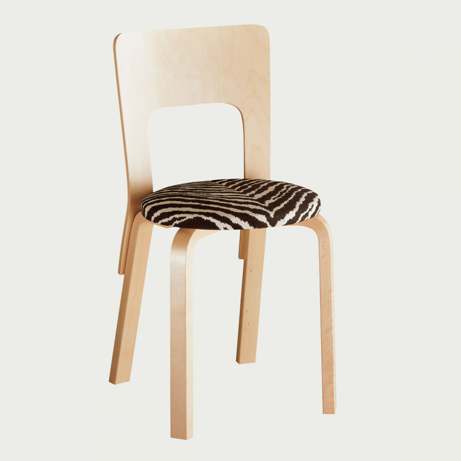 Artek Alvar Aalto - High Back Chair 66 - Birch Legs with Upholstered Seat