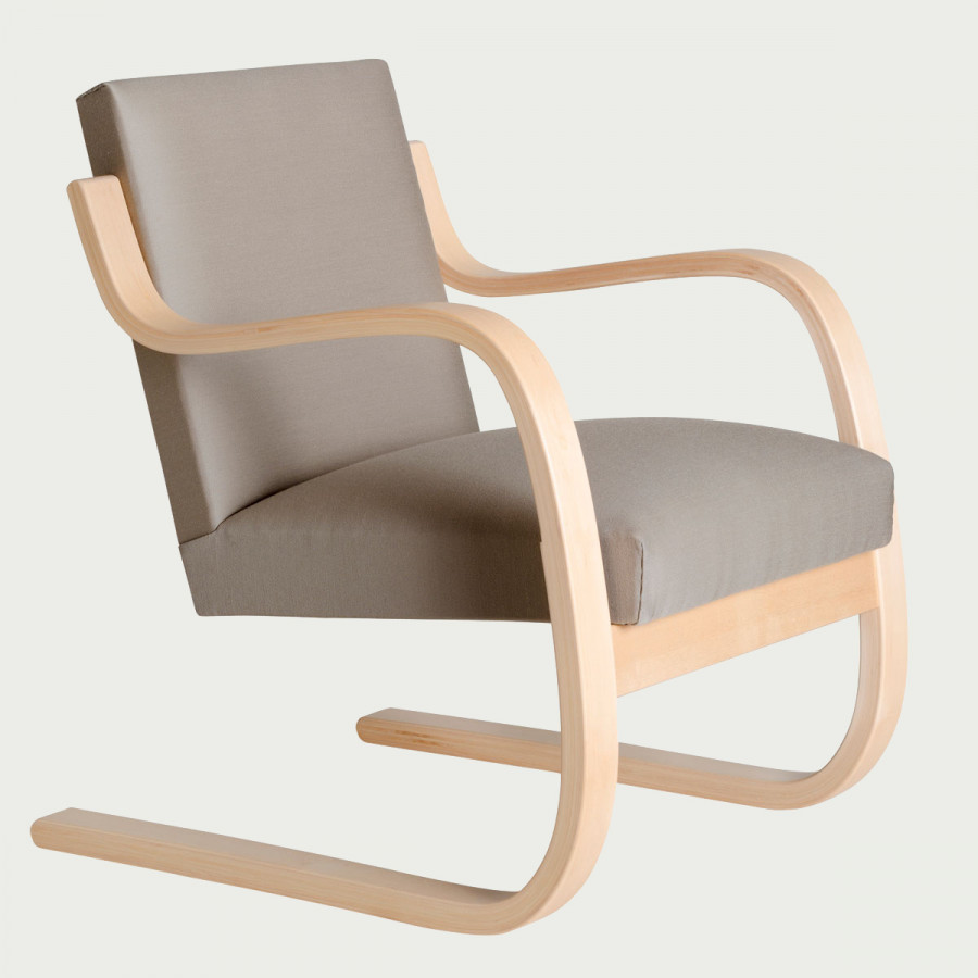 Artek Alvar Aalto - Natural Birch Armchair 402 - Upholstered 