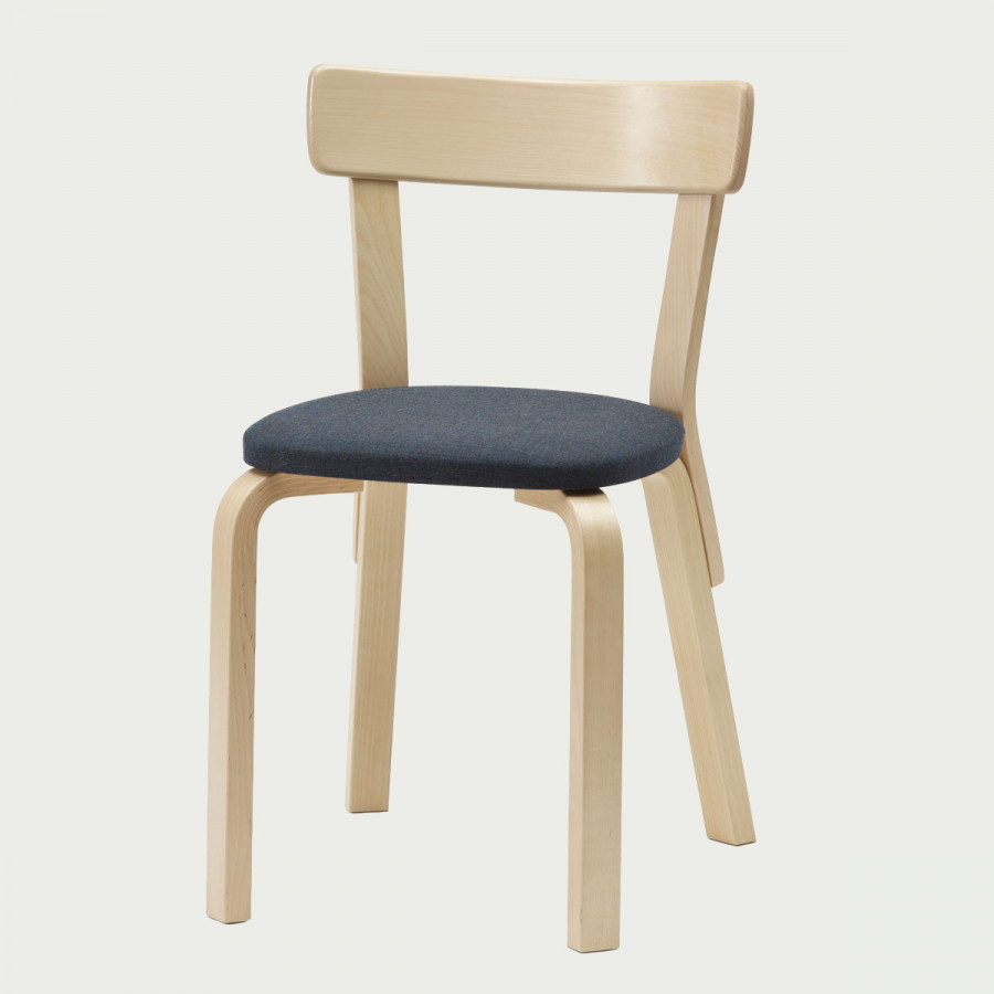 Artek Alvar Aalto - Chair 69 - Birch Legs with Upholstered Seat