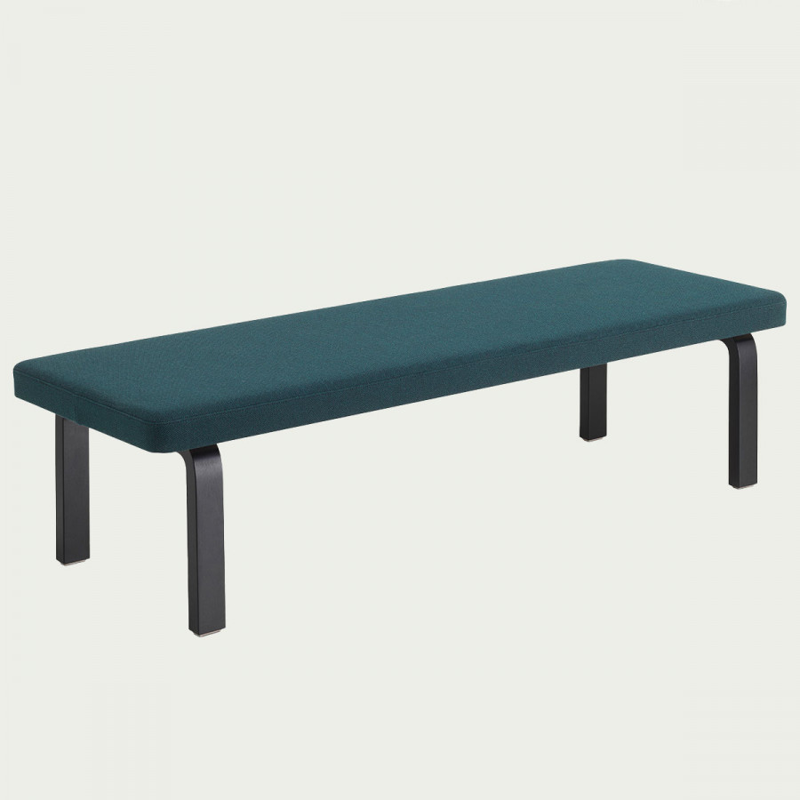 Artek Alvar Aalto Bench 167 - Upholstered Seat w/ Black Lacquered Legs