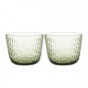 Marimekko Syksy Olive Green Glass Tumblers - Set of 2