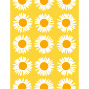 Marimekko Auringonkukka Yellow / White Cotton Fabric Repeat