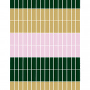 Marimekko Tilliskivi Green / Tan / Pink / White Cotton Fabric Repeat