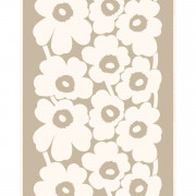 Marimekko Unikko Grey / White Linen Fabric 