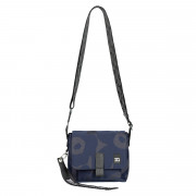 Marimekko Unikko Navy Blue / Black Mini Messenger Shoulder Bag