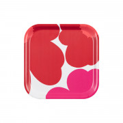Marimekko Unikko White / Red / Pink Square Tray - Anniversary Edition