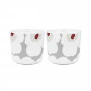 Marimekko Unikko White / Grey / Red Cups - Set of 2