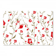 Moomin Flower Tea Party White / Red / Green Placemat