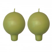 Festivo Olive Ball Candles - Set of 2