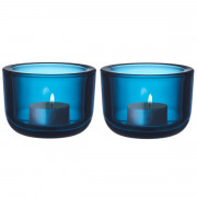 iittala Valkea Turquoise Tealight Candle Holders - Set of 2