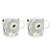 Marimekko Unikko Grey / Sand / Dark Blue Large Mugs - Set of 2