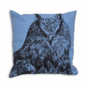 Vallila Owl Blue / Black Throw Pillow