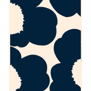 Marimekko Iso Unikko Navy / Off White Cotton Sateen Fabric Repeat