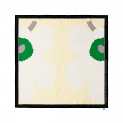 Marimekko Lauhtua Heijastus Unikko White / Light Yellow / Green Silk Scarf - Anniversary Edition