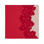 Marimekko Lauhtua Unikko Red / Light Pink Silk Scarf - Anniversary Edition