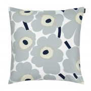 Marimekko Pieni Unikko Grey / Dark Blue / White Throw Pillow