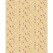 Marimekko Pieni Unikko Yellow / Beige / Dark Red Cotton Fabric