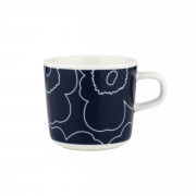 Marimekko Piirto Unikko Dark Blue / White Small Coffee Cup - Anniversary Edition