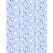 Marimekko Pieni Unikko Light Blue / Dark Blue / White Cotton Fabric