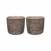 Marimekko Raymatto Black / Terra Coffee Cups - Set of 2