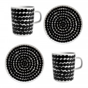 Marimekko Rasymatto Black / White 4pc Breakfast Set