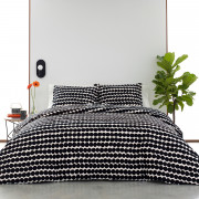 Marimekko Rasymatto White / Black King Duvet Cover Set