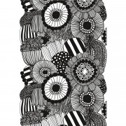 Marimekko Siirtolapuutarha White / Black Cotton Fabric Repeat