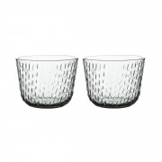 Marimekko Syksy Misty Grey Glass Tumblers - Set of 2