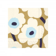 Marimekko Unikko Beige / Blue Cocktail Napkins