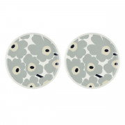 Marimekko Unikko Grey / Sand / Dark Blue Dinner Plates - Set of 2