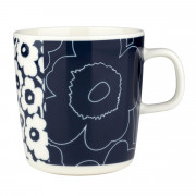 Marimekko Unikko Kollaasi Dark Blue / White Large Mug - Anniversary Edition