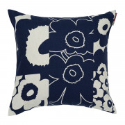 Marimekko Unikko Kollaasi Dark Blue / Off White Throw Pillow