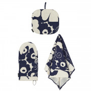 Marimekko Unikko Kollaasi Navy / Beige Kitchen Textile Set