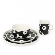 Marimekko Unikko Black / White 16pc Dinnerware Set