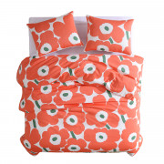 Marimekko Unikko Orange / Green Duvet Set - Full / Queen