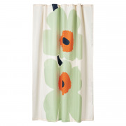 Marimekko Unikko Off White / Sage / Orange Shower Curtain - Anniversary Edition