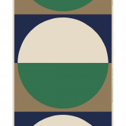 Marimekko Viitta Navy / Green / Brown Cotton-Linen Fabric Repeat