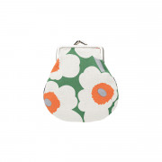 Marimekko Mini Unikko Off White / Green / Orange Small Coin Purse