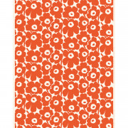 Marimekko Pieni Unikko Orange / Off White Cotton Fabric