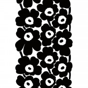 Marimekko Unikko Black / White Acrylic Coated Cotton Fabric