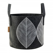 Muurla Dark Grey Leaf Storage Basket