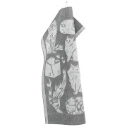 Lapuan Kankurit Kissanpaivat Dark Grey / White Tea Towel