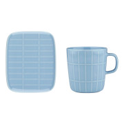 Marimekko Tiiliskivi Light Blue Large Mug & Small Plate Set